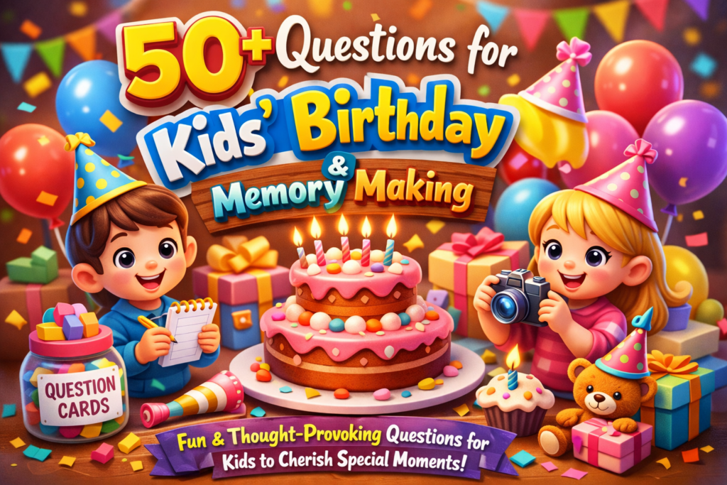 50+Questions for Kids' Birthday & Memory Making