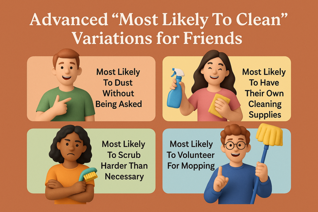 Advanced Most Likely To Clean Variations for Friends