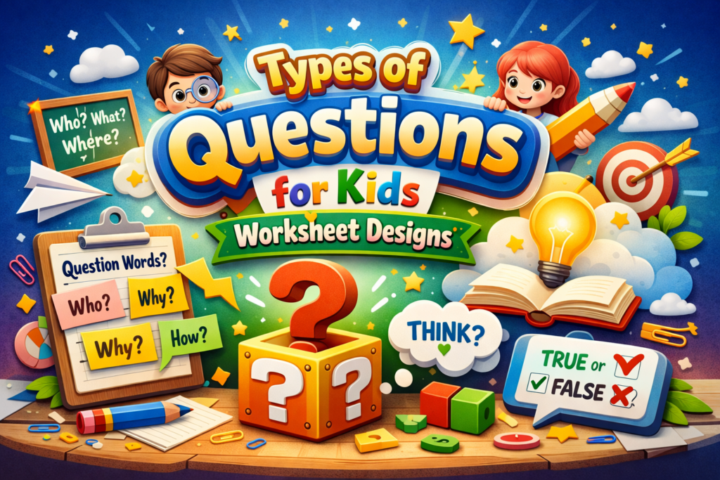 Types of Questions for Kids Worksheet Designs