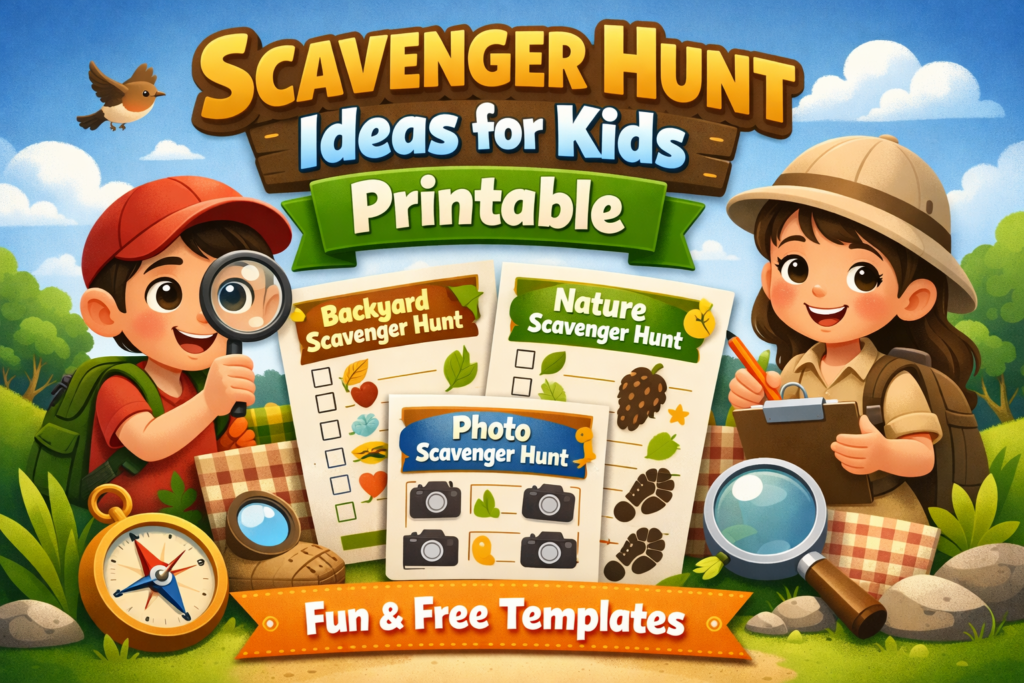 Scavenger Hunt Ideas for Kids Printable Fun & Free Templates